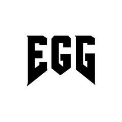 EGG letter logo design for technology company. EGG logo design black and white color combination. EGG logo, EGG vector, EGG design, EGG icon, EGG alphabet. EGG typography logo design.
