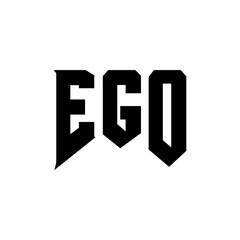 Obraz premium EGO letter logo design for technology company. EGO logo design black and white color combination. EGO logo, EGO vector, EGO design, EGO icon, EGO alphabet. EGO typography logo design.