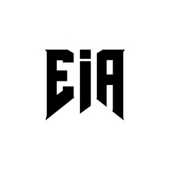 EIA letter logo design for technology company. EIA logo design black and white color combination. EIA logo, EIA vector, EIA design, EIA icon, EIA alphabet. EIA typography logo design.
