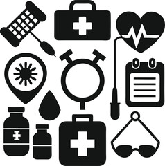 This is medical silhouette vector icon for Hospital or Healthcare Design. 