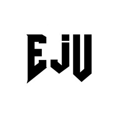 EJU letter logo design for technology company. EJU logo design black and white color combination. EJU logo, EJU vector, EJU design, EJU icon, EJU alphabet. EJU typography logo design.