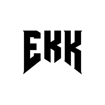 EKK letter logo design for technology company. EKK logo design black and white color combination. EKK logo, EKK vector, EKK design, EKK icon, EKK alphabet. EKK typography logo design.