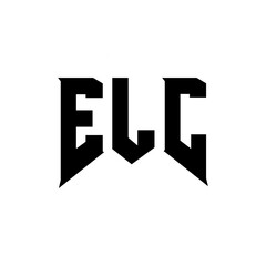 ELC letter logo design for technology company. ELC logo design black and white color combination. ELC logo, ELC vector, ELC design, ELC icon, ELC alphabet. ELC typography logo design.