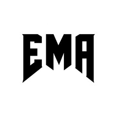 EMA letter logo design for technology company. EMA logo design black and white color combination. EMA logo, EMA vector, EMA design, EMA icon, EMA alphabet. EMA typography logo design.