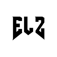 ELZ letter logo design for technology company. ELZ logo design black and white color combination. ELZ logo, ELZ vector, ELZ design, ELZ icon, ELZ alphabet. ELZ typography logo design.