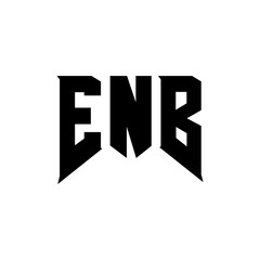ENB letter logo design for technology company. ENB logo design black and white color combination. ENB logo, ENB vector, ENB design, ENB icon, ENB alphabet. ENB typography logo design.