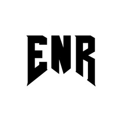 ENR letter logo design for technology company. ENR logo design black and white color combination. ENR logo, ENR vector, ENR design, ENR icon, ENR alphabet. ENR typography logo design.