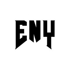 ENY letter logo design for technology company. ENY logo design black and white color combination. ENY logo, ENY vector, ENY design, ENY icon, ENY alphabet. ENY typography logo design.