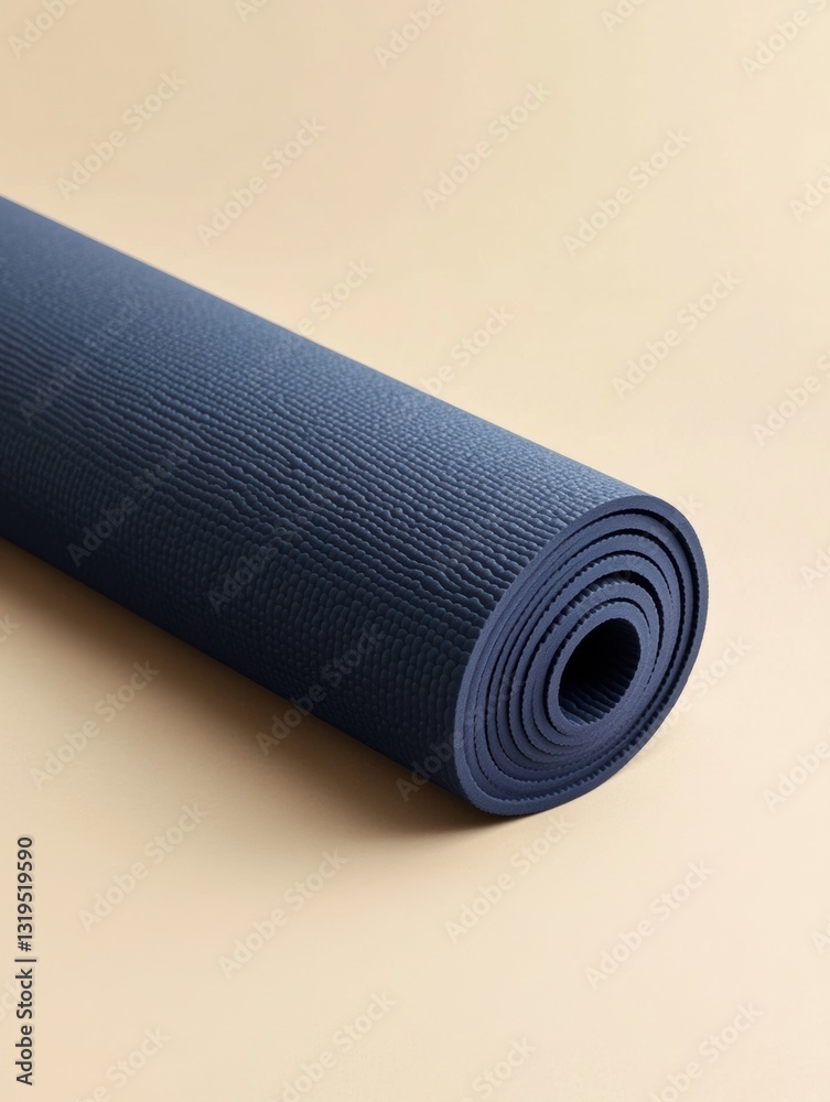 Aufkleber Minimalistic yoga mat arranged diagonally on a light background enhancing clean design and ample space for focus and tranquility