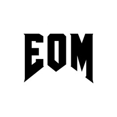 EOM letter logo design for technology company. EOM logo design black and white color combination. EOM logo, EOM vector, EOM design, EOM icon, EOM alphabet. EOM typography logo design.