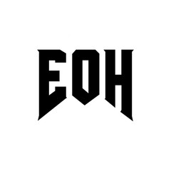 EOH letter logo design for technology company. EOH logo design black and white color combination. EOH logo, EOH vector, EOH design, EOH icon, EOH alphabet. EOH typography logo design.