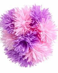 Obraz premium Fluffy, pastel pink and purple pom-poms