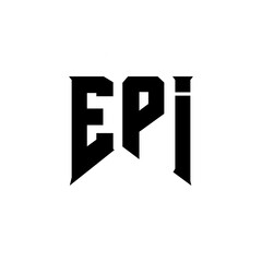 EPI letter logo design for technology company. EPI logo design black and white color combination. EPI logo, EPI vector, EPI design, EPI icon, EPI alphabet. EPI typography logo design.