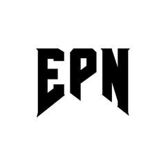 EPN letter logo design for technology company. EPN logo design black and white color combination. EPN logo, EPN vector, EPN design, EPN icon, EPN alphabet. EPN typography logo design.