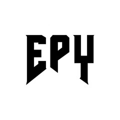 Fototapeta premium EPY letter logo design for technology company. EPY logo design black and white color combination. EPY logo, EPY vector, EPY design, EPY icon, EPY alphabet. EPY typography logo design.