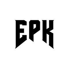 EPK letter logo design for technology company. EPK logo design black and white color combination. EPK logo, EPK vector, EPK design, EPK icon, EPK alphabet. EPK typography logo design.