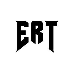 ERT letter logo design for technology company. ERT logo design black and white color combination. ERT logo, ERT vector, ERT design, ERT icon, ERT alphabet. ERT typography logo design.