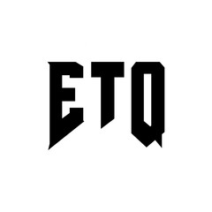 Obraz premium ETQ letter logo design for technology company. ETQ logo design black and white color combination. ETQ logo, ETQ vector, ETQ design, ETQ icon, ETQ alphabet. ETQ typography logo design.