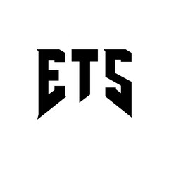 ETS letter logo design for technology company. ETS logo design black and white color combination. ETS logo, ETS vector, ETS design, ETS icon, ETS alphabet. ETS typography logo design.