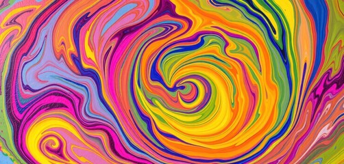Obraz premium Vibrant oil paint swirls, abstract colorful backdrop, close-up, texture