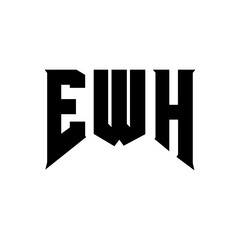 EWH letter logo design for technology company. EWH logo design black and white color combination. EWH logo, EWH vector, EWH design, EWH icon, EWH alphabet. EWH typography logo design.