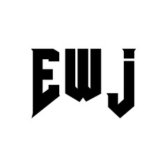 EWJ letter logo design for technology company. EWJ logo design black and white color combination. EWJ logo, EWJ vector, EWJ design, EWJ icon, EWJ alphabet. EWJ typography logo design.