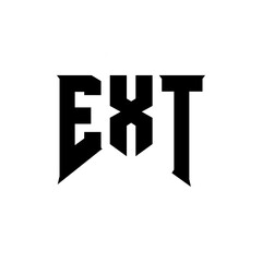 EXT letter logo design for technology company. EXT logo design black and white color combination. EXT logo, EXT vector, EXT design, EXT icon, EXT alphabet. EXT typography logo design.