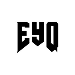 EYQ letter logo design for technology company. EYQ logo design black and white color combination. EYQ logo, EYQ vector, EYQ design, EYQ icon, EYQ alphabet. EYQ typography logo design.