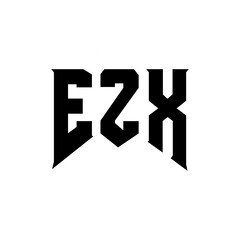 EZX letter logo design for technology company. EZX logo design black and white color combination. EZX logo, EZX vector, EZX design, EZX icon, EZX alphabet. EZX typography logo design.
