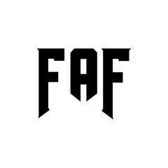 FAF letter logo design for technology company. FAF logo design black and white color combination. FAF logo, FAF vector, FAF design, FAF icon, FAF alphabet. FAF typography logo design.