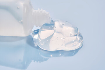 The texture of the cosmetic gel in the tube.
