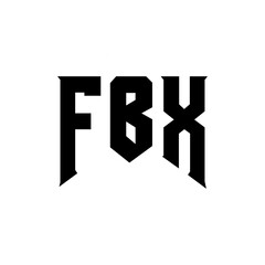 FBX letter logo design for technology company. FBX logo design black and white color combination. FBX logo, FBX vector, FBX design, FBX icon, FBX alphabet. FBX typography logo design.