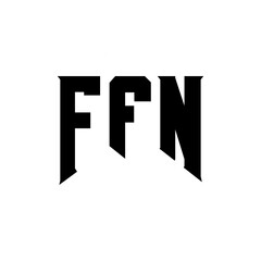 FFN letter logo design for technology company. FFN logo design black and white color combination. FFN logo, FFN vector, FFN design, FFN icon, FFN alphabet. FFN typography logo design.