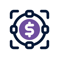 target dual tone icon. Sleek and modern vector icon for websites, mobile apps, marketing materials, and corporate design. Fully scalable and ready to use.