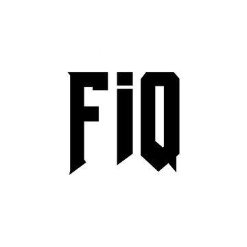 FIQ letter logo design for technology company. FIQ logo design black and white color combination. FIQ logo, FIQ vector, FIQ design, FIQ icon, FIQ alphabet. FIQ typography logo design.