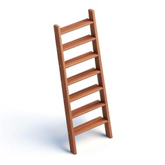 Wooden Leaning Ladder with Five Shelves for Indoor or Outdoor Use