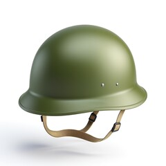 Fototapeta premium Classic Military Helmet with Green Color and Simple Design