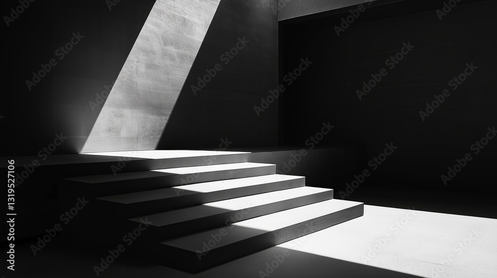 Aufkleber A minimalist composition of light and shadow, creating a sense of depth