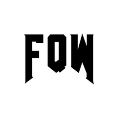 FQW letter logo design for technology company. FQW logo design black and white color combination. FQW logo, FQW vector, FQW design, FQW icon, FQW alphabet. FQW typography logo design.