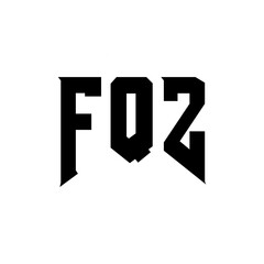 Fototapeta premium FQZ letter logo design for technology company. FQZ logo design black and white color combination. FQZ logo, FQZ vector, FQZ design, FQZ icon, FQZ alphabet. FQZ typography logo design.