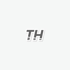 TH Letter Logo Design sticker isolated on gray background