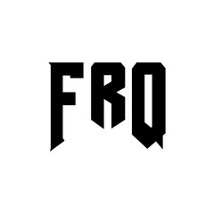 Fototapeta premium FRQ letter logo design for technology company. FRQ logo design black and white color combination. FRQ logo, FRQ vector, FRQ design, FRQ icon, FRQ alphabet. FRQ typography logo design.
