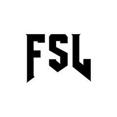 FSL letter logo design for technology company. FSL logo design black and white color combination. FSL logo, FSL vector, FSL design, FSL icon, FSL alphabet. FSL typography logo design.