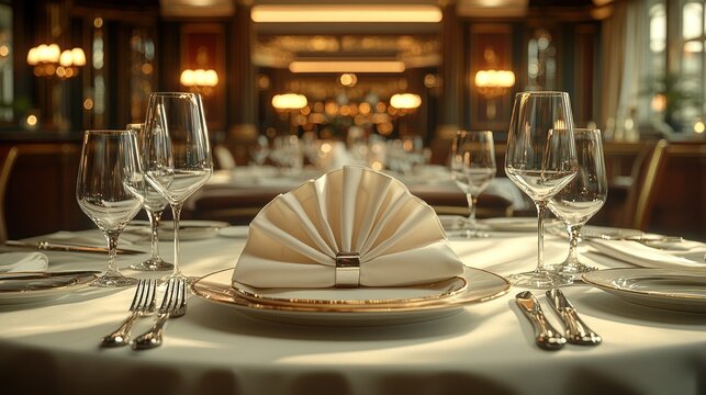 Elegant dining setting in a grand room