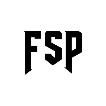 FSP letter logo design for technology company. FSP logo design black and white color combination. FSP logo, FSP vector, FSP design, FSP icon, FSP alphabet. FSP typography logo design.