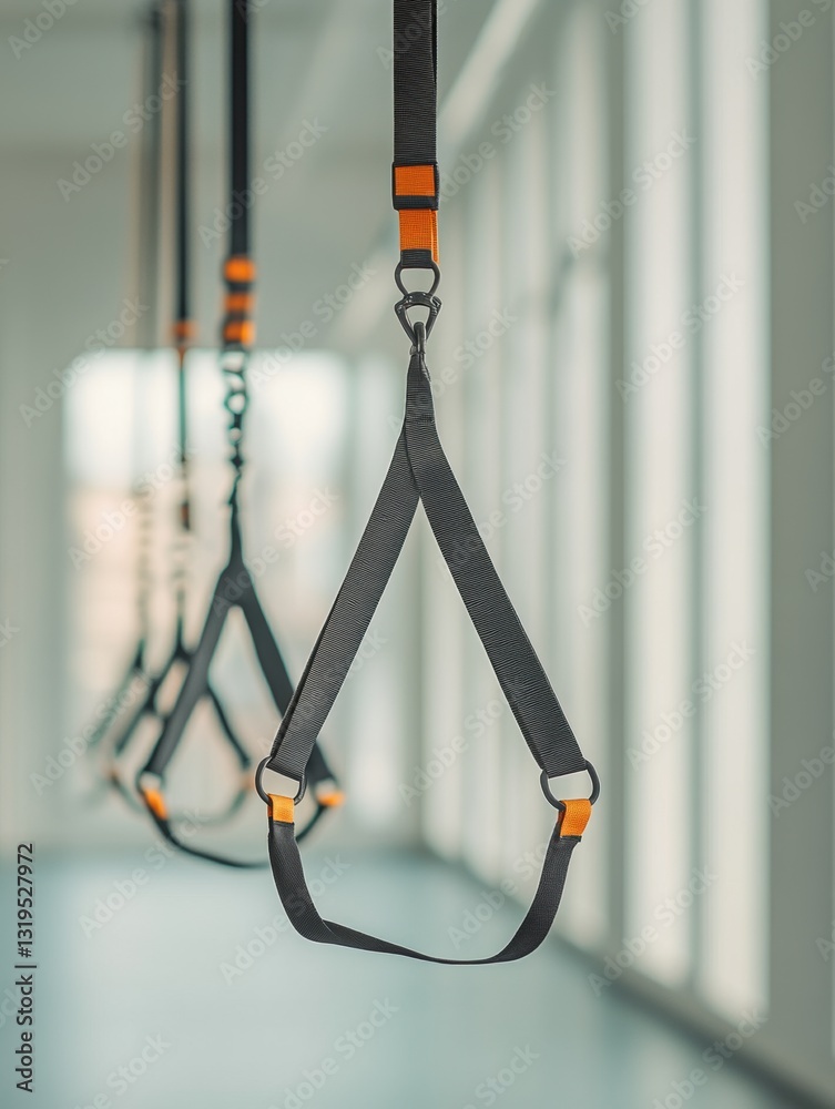 Aufkleber Minimal fitness straps create an inviting and functional space for workouts in a well lit environment