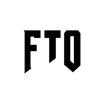 FTO letter logo design for technology company. FTO logo design black and white color combination. FTO logo, FTO vector, FTO design, FTO icon, FTO alphabet. FTO typography logo design.