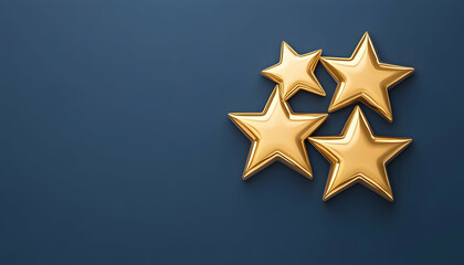 Obraz premium Golden stars cluster on navy background