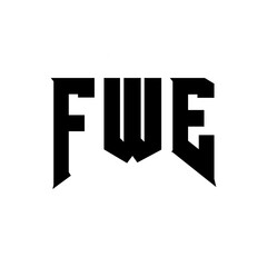 FWE letter logo design for technology company. FWE logo design black and white color combination. FWE logo, FWE vector, FWE design, FWE icon, FWE alphabet. FWE typography logo design.