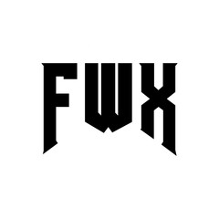 FWX letter logo design for technology company. FWX logo design black and white color combination. FWX logo, FWX vector, FWX design, FWX icon, FWX alphabet. FWX typography logo design.